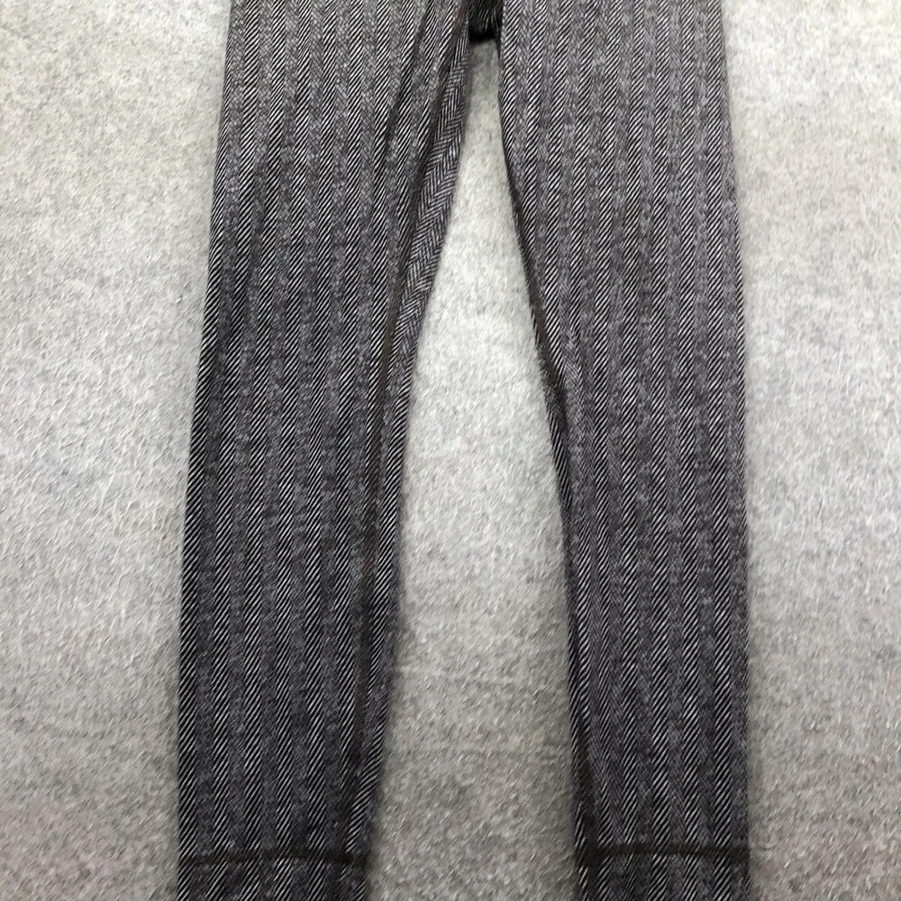 Lululemon Leggings Womens 6 Gray Herringbone Ankle Knit Yoga Gym Athletic